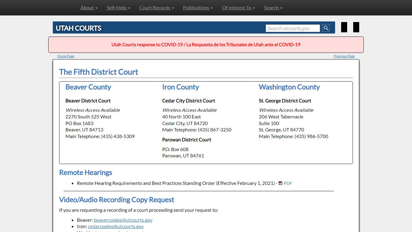 The Fifth District Court - Utah Courts